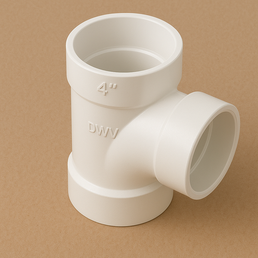 Tee, Sanitary PVC DWV, 4"