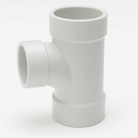 Tee, Sanitary, DWV, PVC, 2"