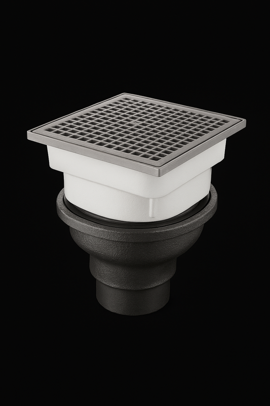 Floor Sink, Cast Iron, 12 in x 12, 6in, Neo-Loc Connection