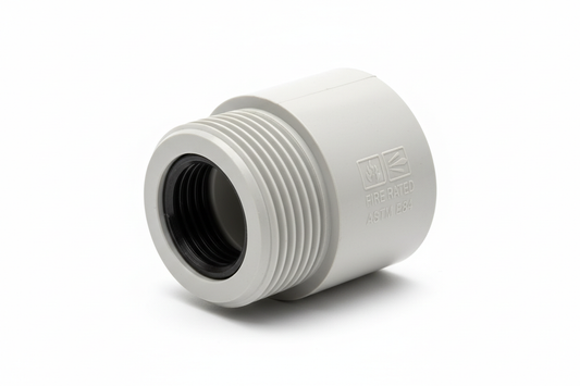 Adapter, Male with Threaded Insert, Fire Rated, 1-1/2" pvc