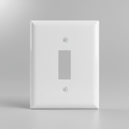electrical Switch Plate, B/L 1 Gang Decora white