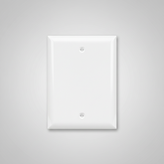 electrical Wall Plate, Blank, 1 Gang, White