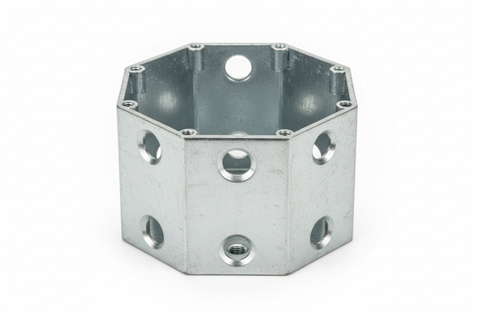 Octagonal Box, Galvanized, 4"x1-1/2"