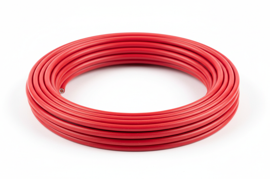 Wire, Single, PVC Coating, red, 6mm